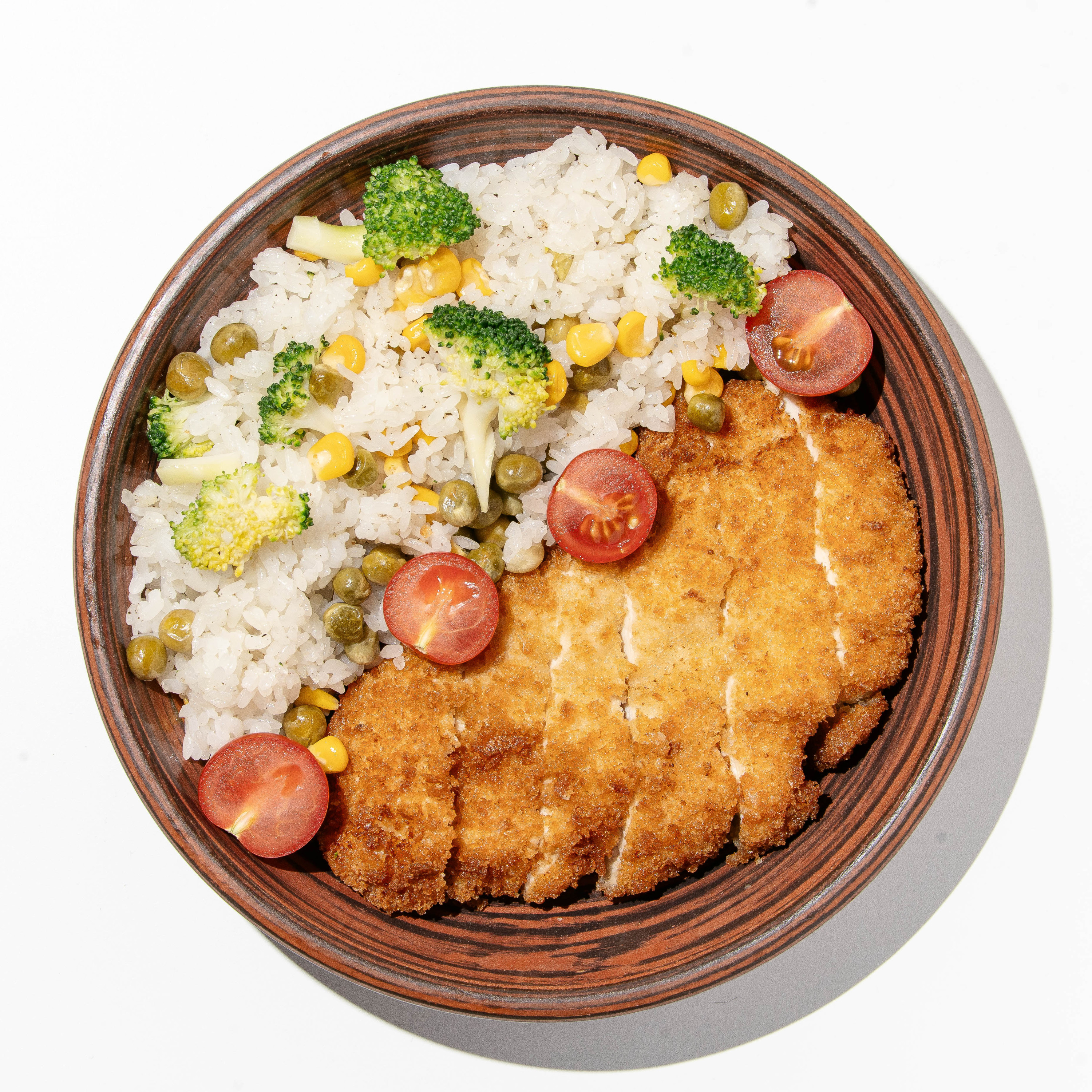 Шницель с рисом и овощами