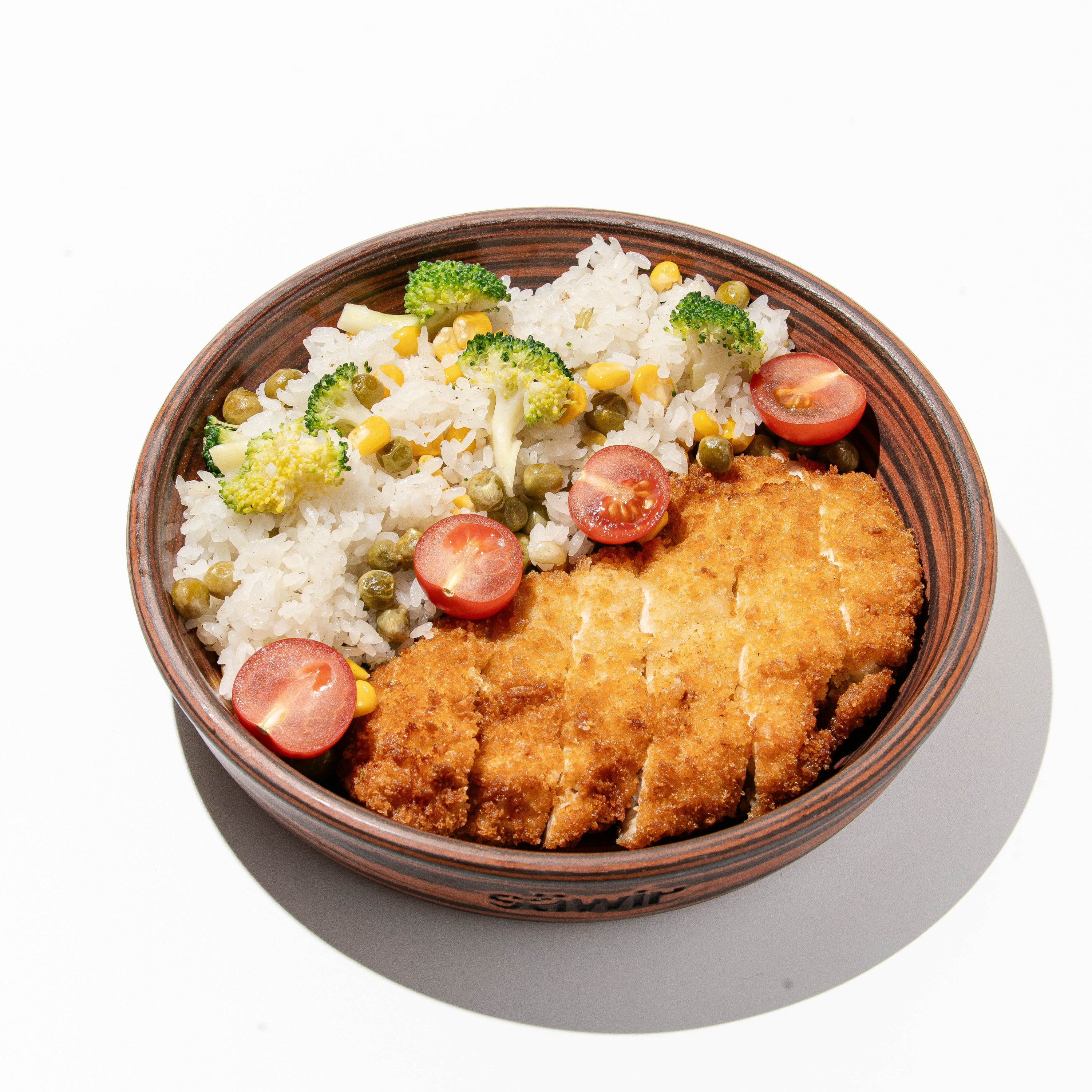 Шницель с рисом и овощами